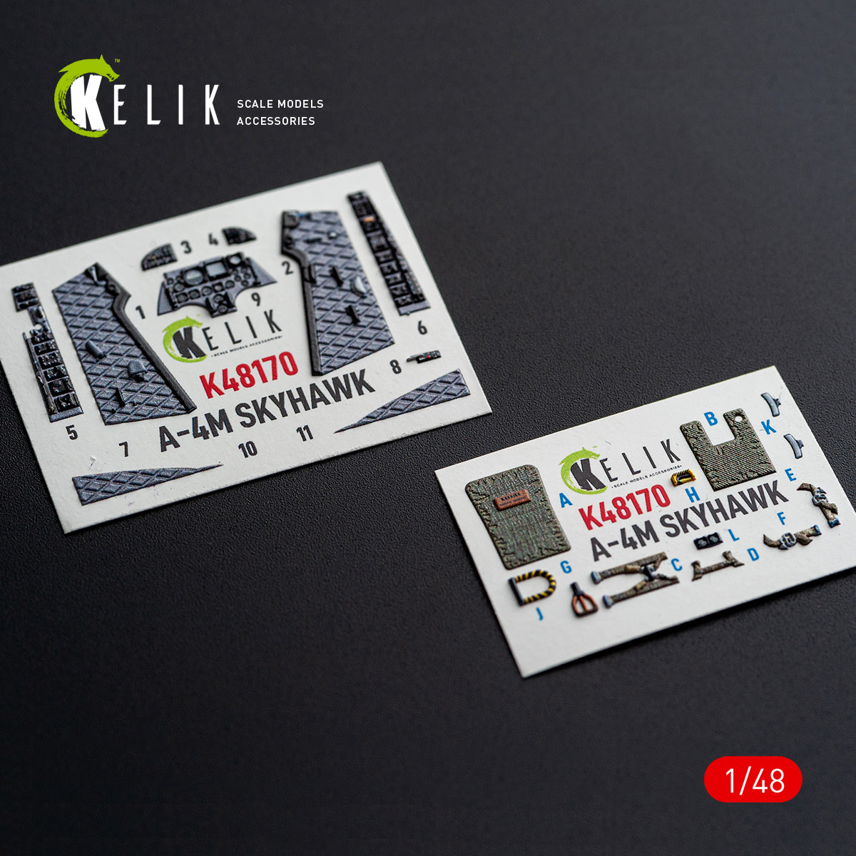 KELIK K48170 A-4M SKYHAWK - interior 3D decals for Hasegawa kit (1/48) – obrázek 10