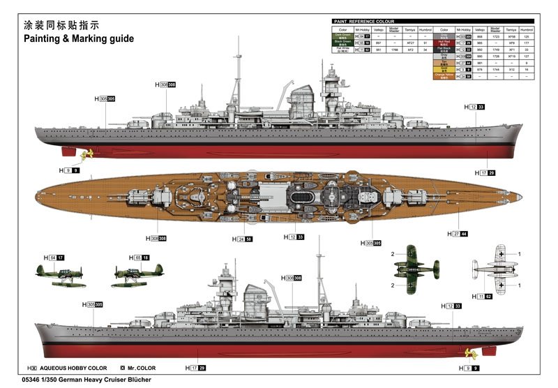 Trumpeter 05346 German Heavy Cruiser Blucher 1/350 – zdjęcie 2