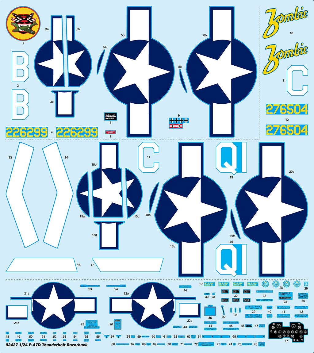 Trumpeter 02427 Republic P-47 D Thunderbolt Razorback 1/24 – image 13