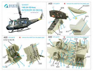 Quinta Studio QD48267 UH-1D 3D-Printed coloured Interior on decal paper (KittyHawk) 1/48 – zdjęcie 2