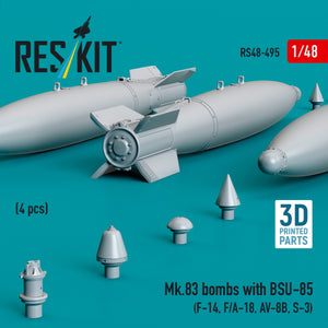 RESKIT RS48-0495 Mk.83 bombs with BSU-85 (4 pcs) (3D printed) 1/48 – image 2