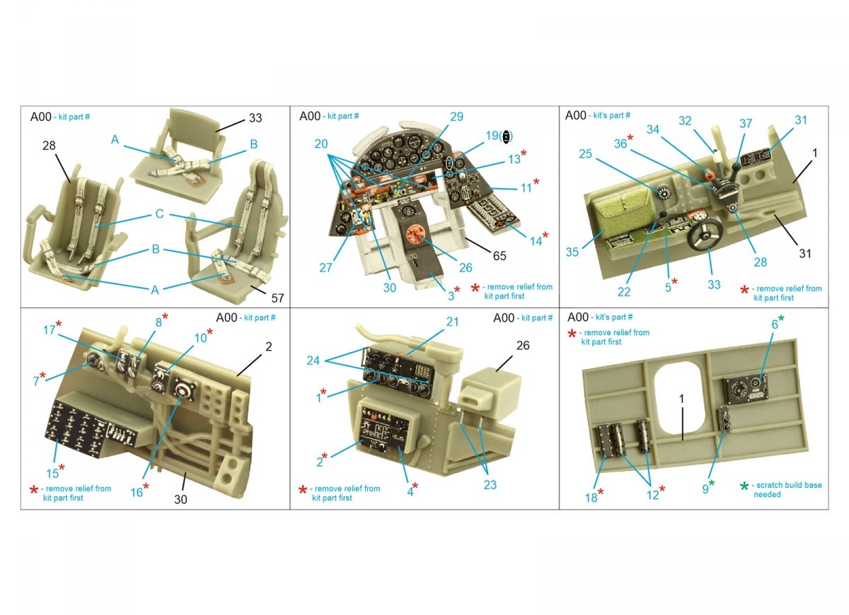 Quinta Studio QD48359 TBF-1 Avenger 3D-Printed &amp;amp; colored Interior on decal paper (Academy) 1/48 – image 2