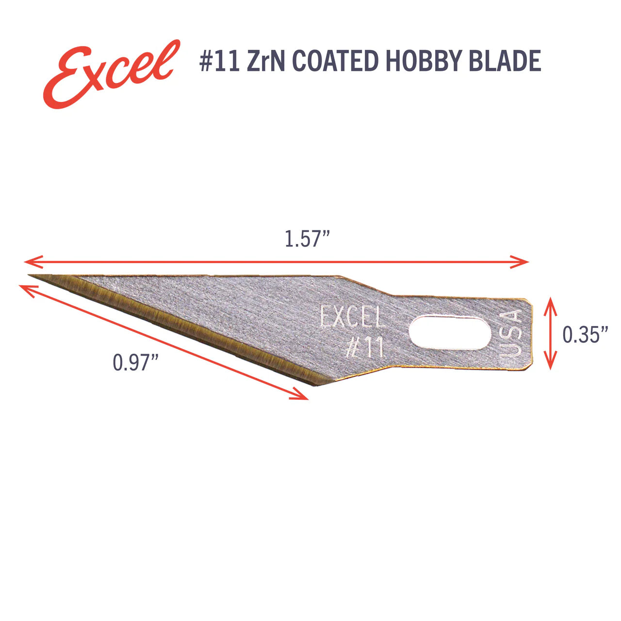 Excel Hobby Tools 20811 No.11 Zirconium Nitride Coated Blade (5 pcs) – zdjęcie 5
