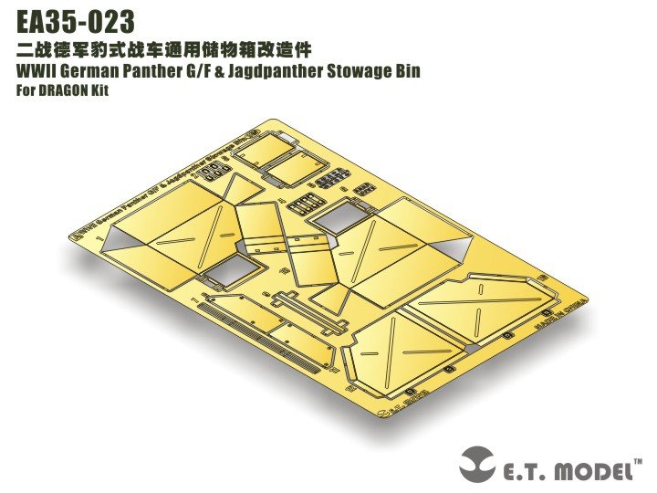 ET Model EA35-023 Coffre de rangement pour Panther G/F et Jagdpanther allemands de la Seconde Guerre mondiale, compatible avec la maquette DRAGON au 1/35