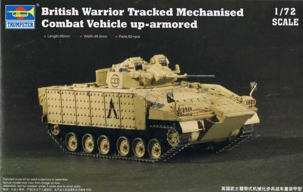 Trumpeter 07102 British Warrior Tracked Mechanized Combat Vehicle up-armored (1/72)