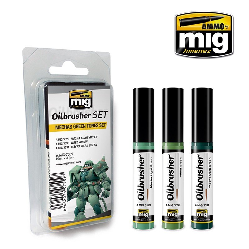 AMMO of Mig Jimenez 7509 MECHAS GREEN TONES SET