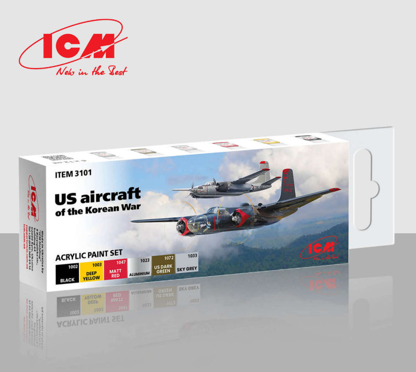 ICM 3101 US Aircraft of the Korean War Acrylic Paint Set