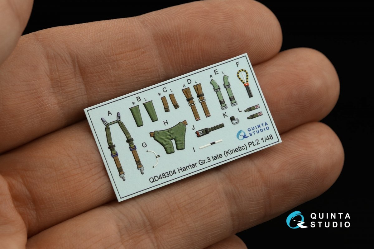 Quinta Studio QD48304 Harrier Gr.3 late 3D-Printed &amp;amp; coloured Interior on decal paper (Kinetic) 1/48 – zdjęcie 7