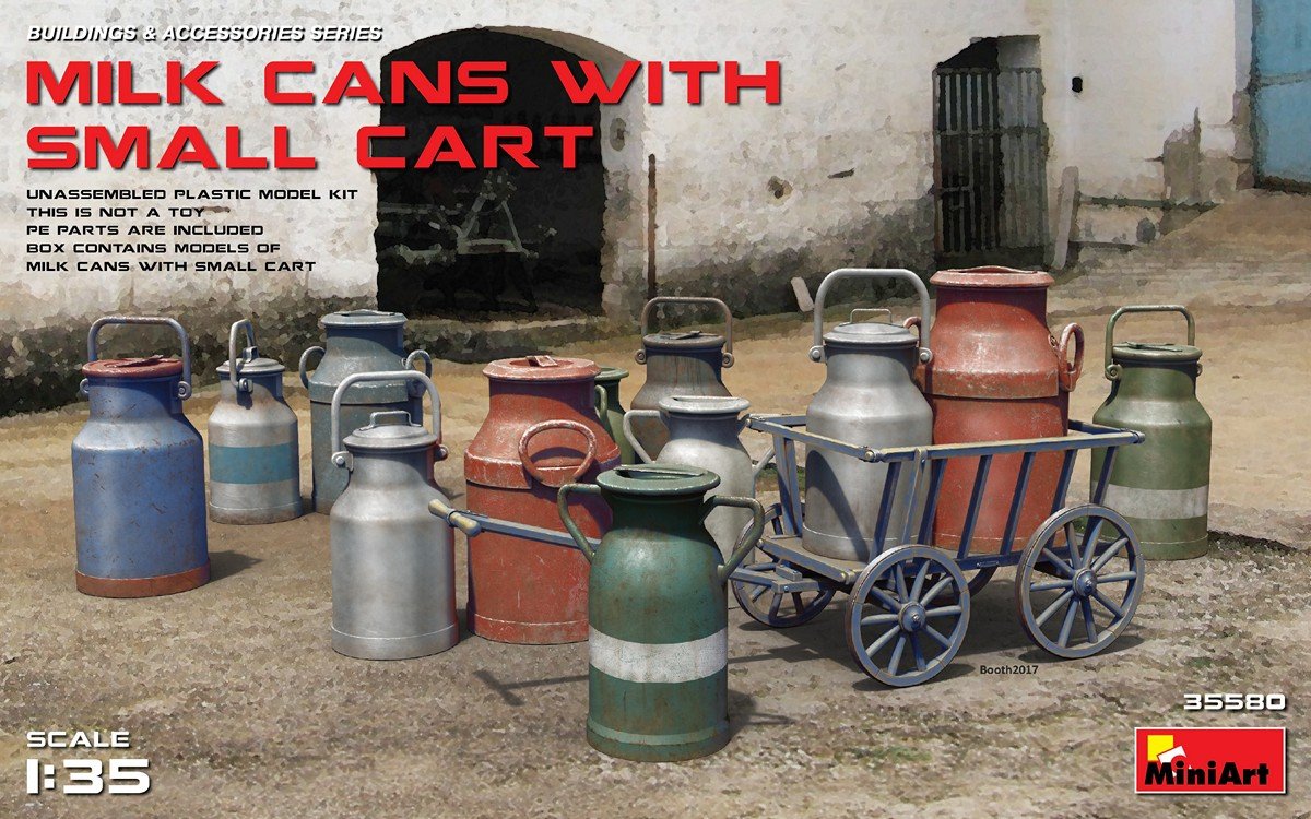 MiniArt 35580 MILK CANS WITH SMALL CART 1/35