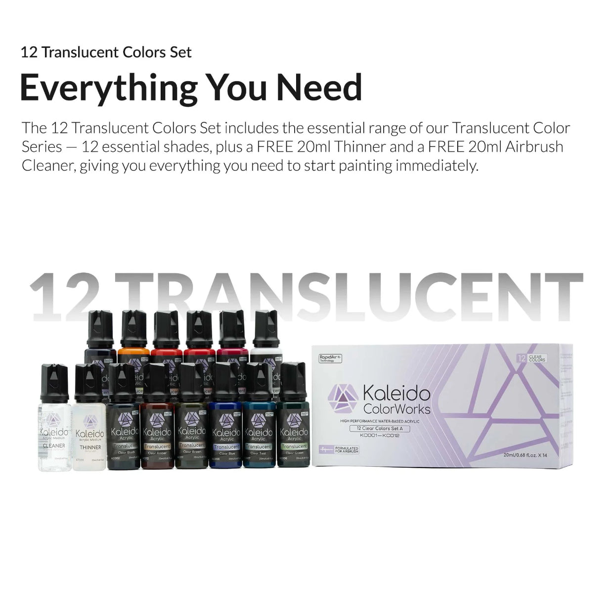 Kaleido 46784 12 Clear Colors Set 20 ml (14 pcs) – zdjęcie 2