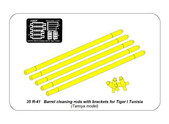 Aber R-41 Barrel cleaning rods with brackets for Tiger I Tunisia 1/35 – image 4