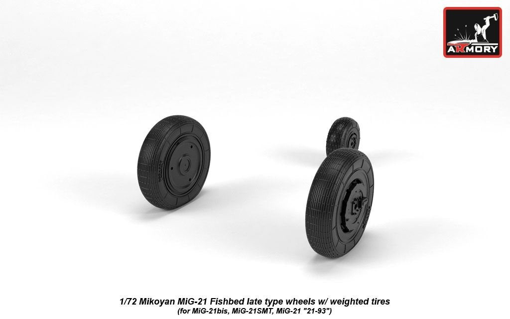 Armory Models AW72050 Mikoyan MiG-21 Fishbed wheels w/ weighted tires, late 1/72 – zdjęcie 3