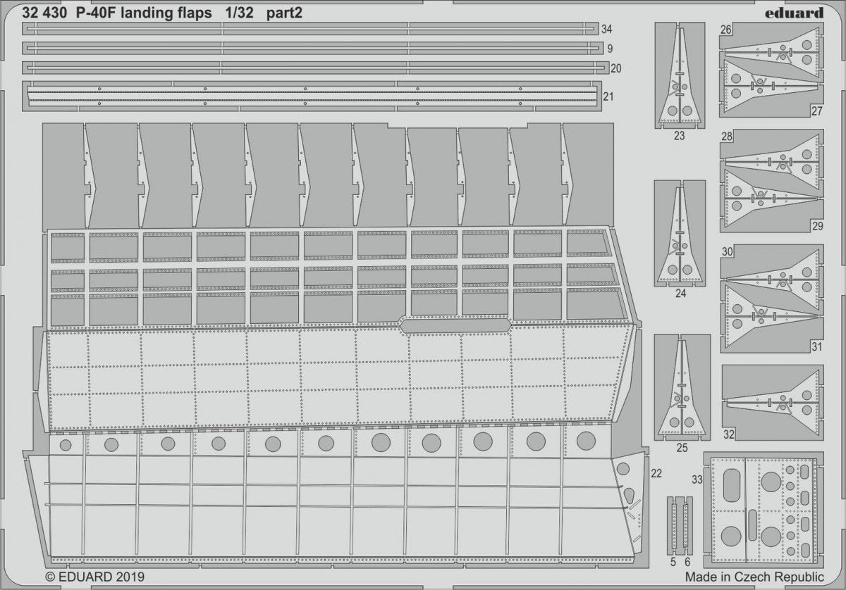 Eduard 32430 P-40F landing flaps 1/32 TRUMPETER