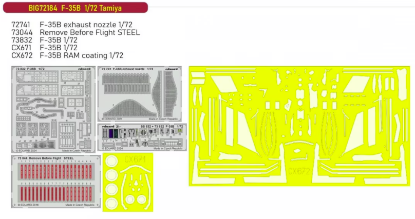 Eduard BIG72184 F-35B detail set Tamiya 1/72 – image 2