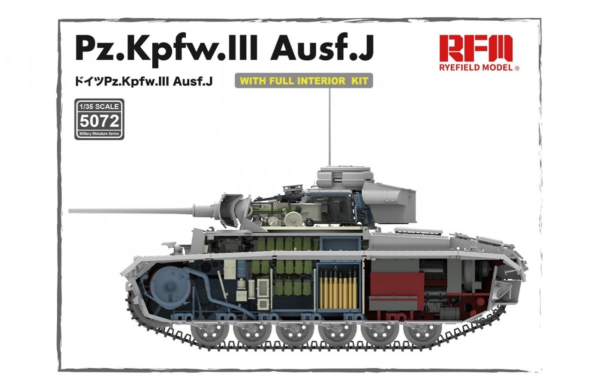 Rye Field Model 5072 Pz.Kpfw.III Ausf.J FULL INTERIOR 1/35 – image 6