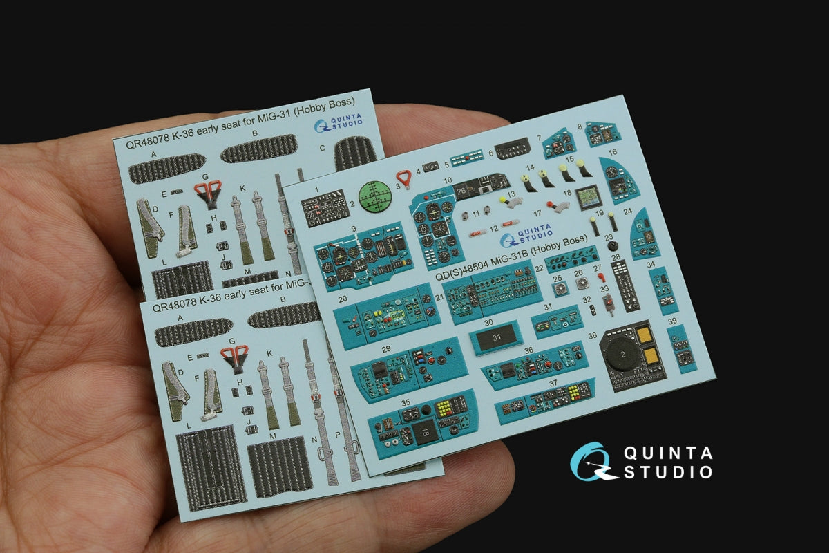 Quinta Studio QD48504 MiG-31B 3D-Printed &amp;amp; coloured Interior on decal paper (Hobby Boss) 1/48 – zdjęcie 3