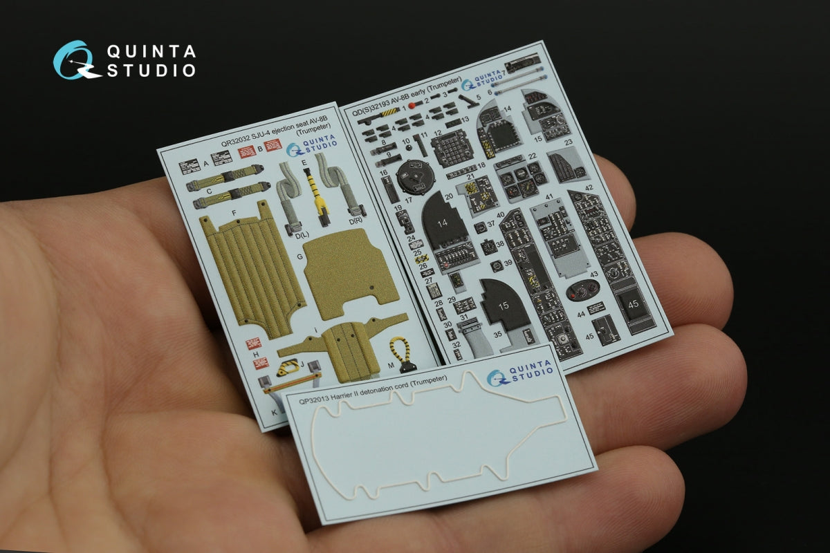 Quinta Studio QD32193 AV-8B Harrier II early 3D-Printed &amp;amp; colored Interior on decal paper (Trumpeter) 1/32 – image 4