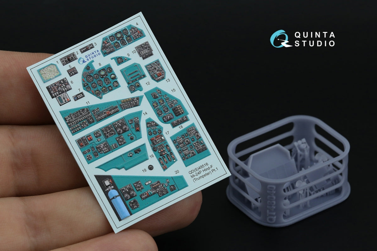 Quinta Studio QDS+48516 Mi-24P Hind-F 3D-Printed coloured Interior on decal paper (Trumpeter) (small version) (with 3D-printed resin parts) 1/48 – zdjęcie 2