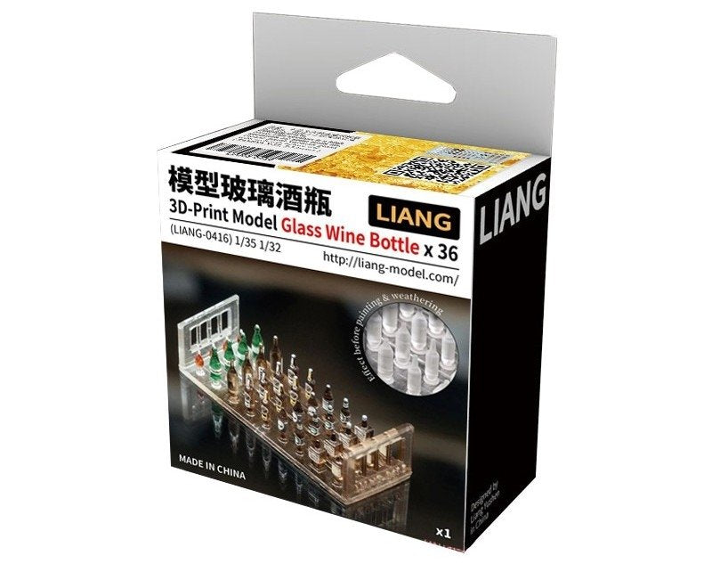 Liang 0416 3D-Print Model Glass Wine Bottle x 36 1/32 1/35 – zdjęcie 2