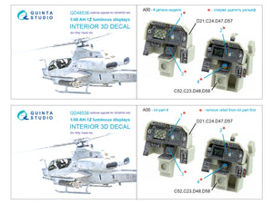 Quinta Studio QD48536 AH-1Z Zulu Cobra/Viper luminous displays 3D-Printed &amp;amp; coloured Interior on decal paper (KittyHawk) 1/48 – Bild 8