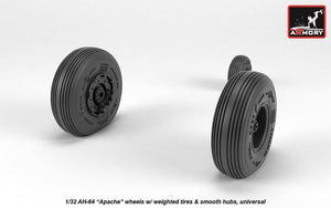 Armory Models AW32311 AH-64 Apache wheels w/ weighted tires, smooth hubs 1/32 – image 4