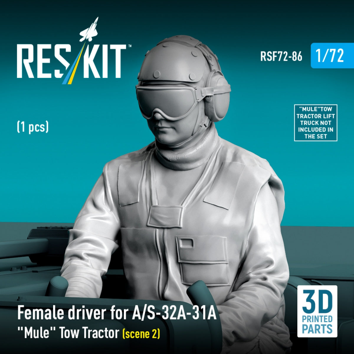RESKIT RSF72-0086 Female driver for A/S-32A-31A "Mule" Tow Tractor (scene 2) (1 pcs) (3D Printed) 1/72