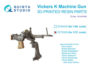 Quinta Studio QT72020 Vickers K Machine gun, 2 pcs (all kits) 1/72