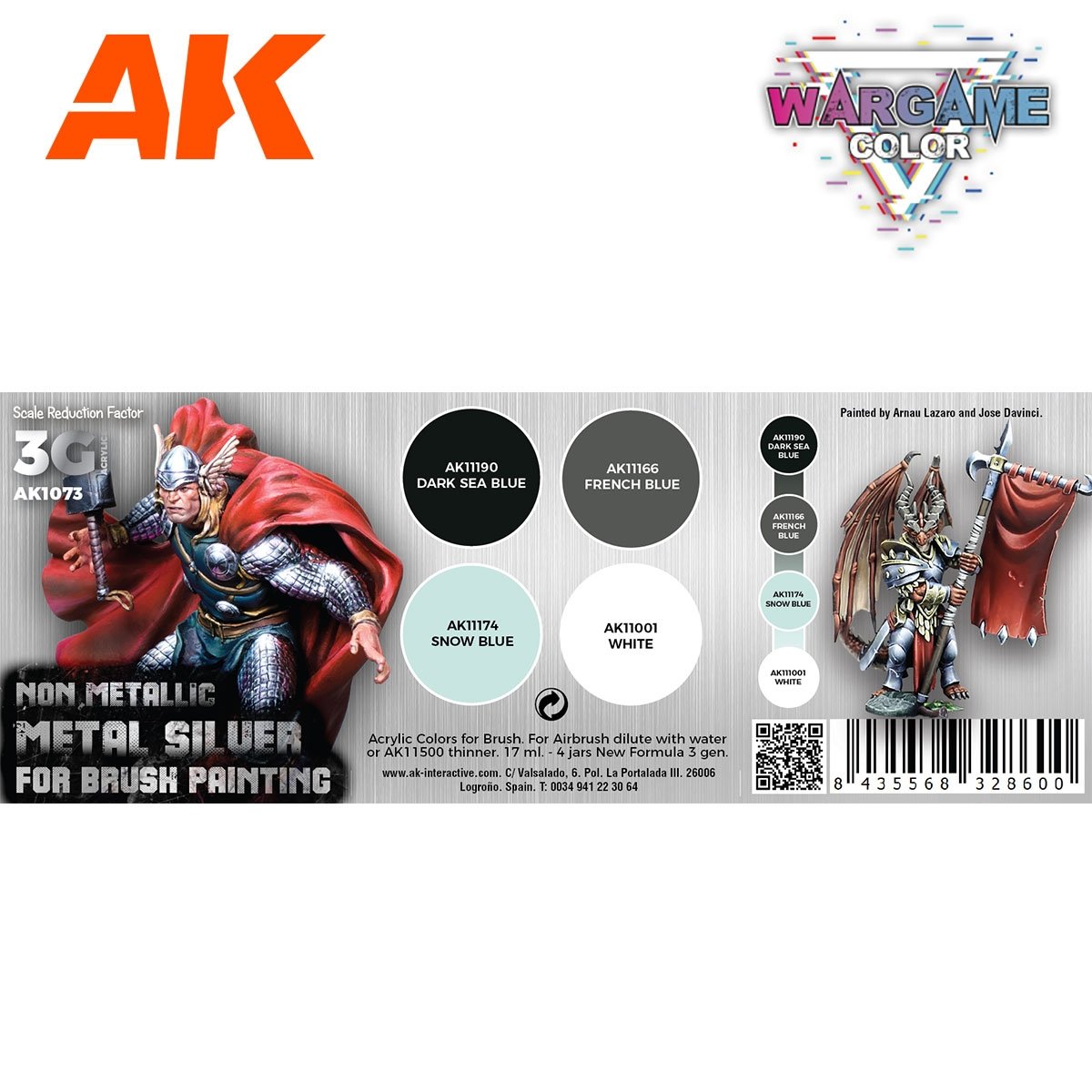 AK Interactive AK1073 WARGAME COLOR SET. NON METALLIC METAL SILVER. 4x17 ml – image 2