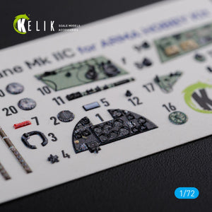 KELIK K72114 Hurricane Mk IIC interior 3D decals for Arma Hobby kit 1/72 – image 2