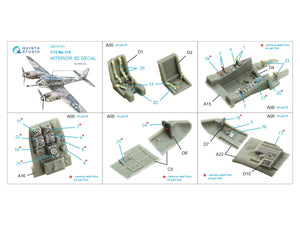 Quinta Studio QD72141 Me 410 3D-Printed coloured Interior on decal paper (Airfix) 1/72 – zdjęcie 2