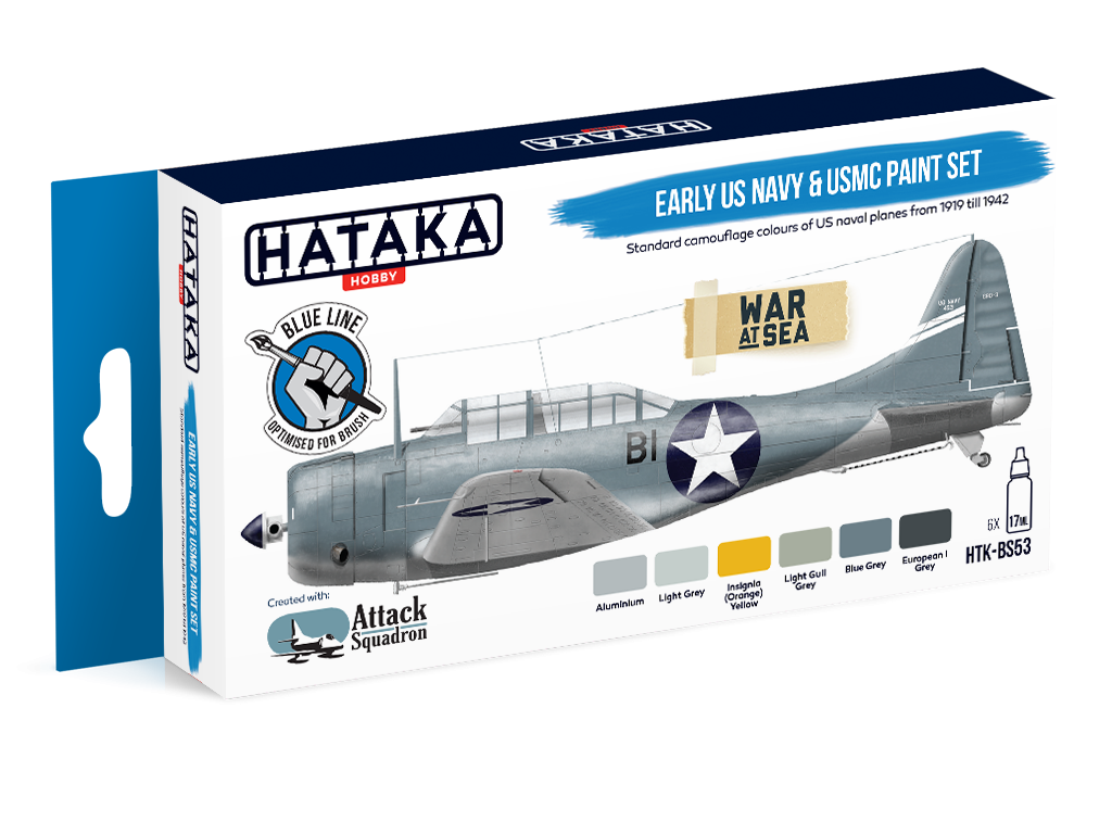 Hataka HTK-BS53 Early US Navy &amp;amp; USMC paint set (6x17ml)