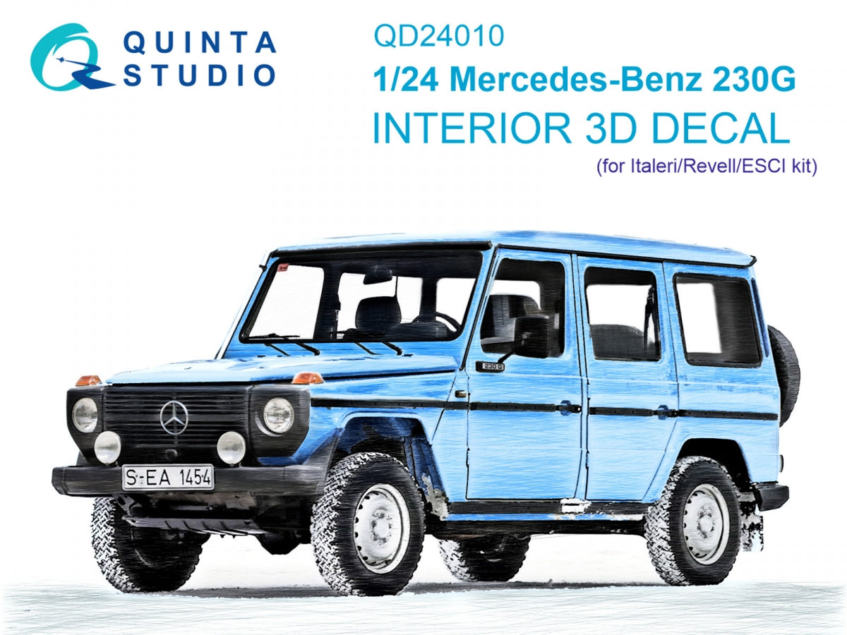 Quinta Studio QD24010 Mercedes-Benz 230G 3D-Printed colored Interior on decal paper (Italeri-Revell-ESCI) 1/24