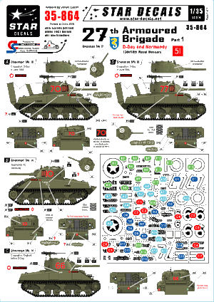 Star Decals 35-864 27th Armored Brigade #1 1/35