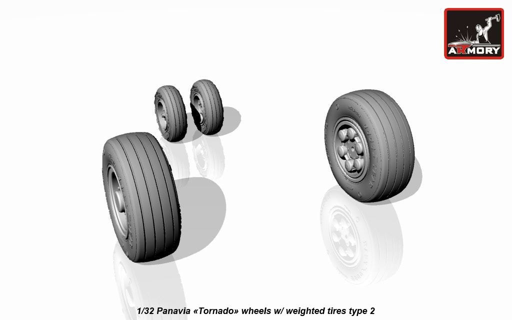 Armory Models AW32501b Panavia Tornado wheels, w/ tyres type “b” (GY) 1/32 – zdjęcie 5