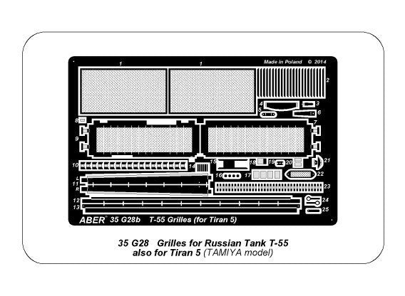 Aber 35G28 Grilles for Russian tank T-55 also Tiran 5 1/35 – image 10