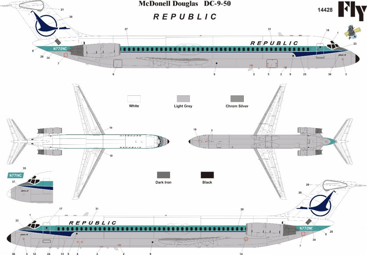 Fly 14428 North Central/Republic (1/144)