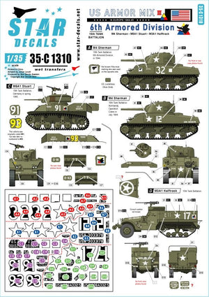 Star Decals 35-C1310 US Armored Mix #3 1/35