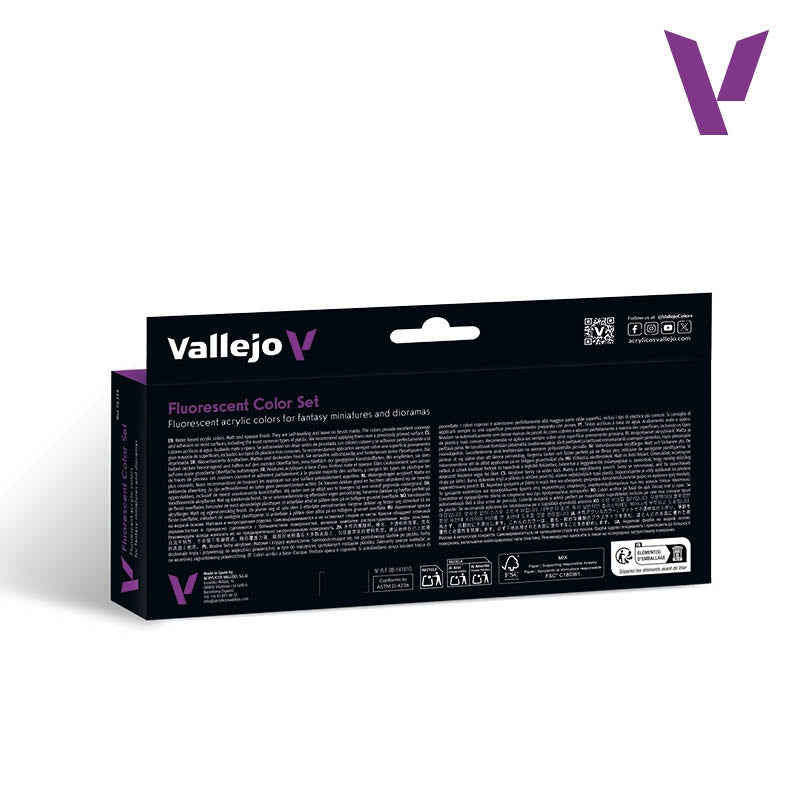 Vallejo 72214 Game Color - Fluorescent Color Set - Fantasy Color Series (8 x 18 ml)