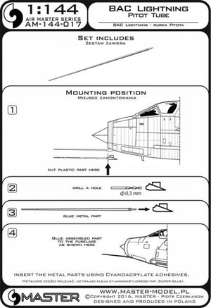 Master AM-144-017 BAC Lightning - Pitot Tube 1/144 – zdjęcie 3