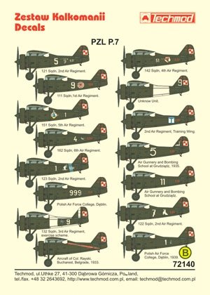 Techmod 72140 - PZL P.7a 1/72 – immagine 2