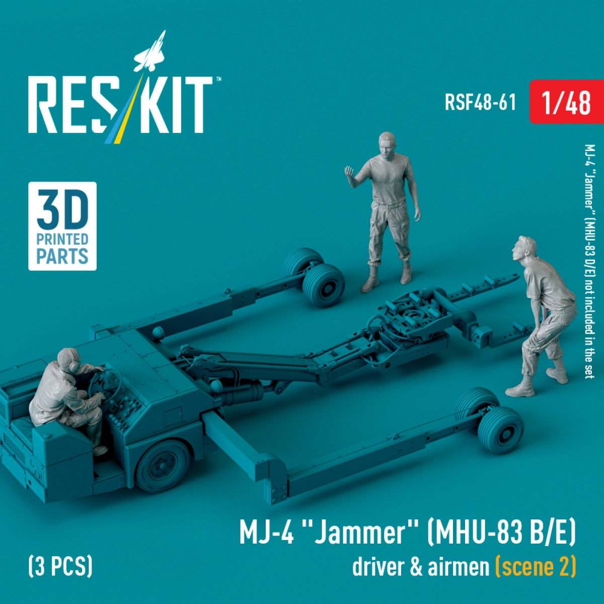 RESKIT RSF48-0061 MJ-4 &amp;quot;Jammer&amp;quot; (MHU-83 B/E) driver &amp;amp; airmen (scene 2) (3 pcs) (3D Printed) 1/48 – zdjęcie 2