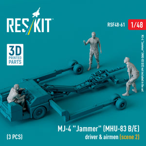 RESKIT RSF48-0061 MJ-4 &amp;quot;Jammer&amp;quot; (MHU-83 B/E) driver &amp;amp; airmen (scene 2) (3 pcs) (3D Printed) 1/48 – zdjęcie 2