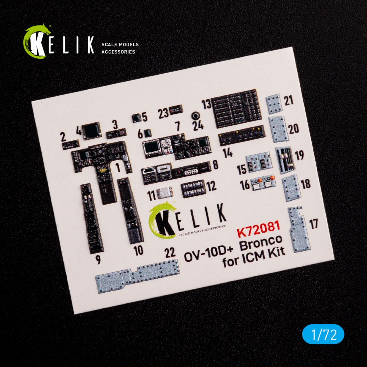 KELIK K72081 OV-10D+ &amp;quot;Bronco&amp;quot; interior 3D decals for ICM kit 1/72 – zdjęcie 3