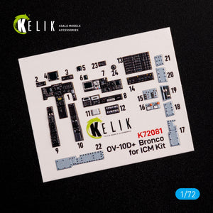 KELIK K72081 OV-10D+ &amp;quot;Bronco&amp;quot; interior 3D decals for ICM kit 1/72 – zdjęcie 3