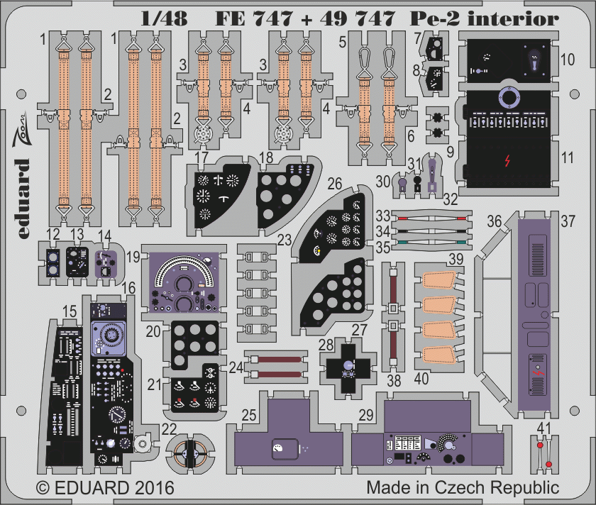 Eduard FE747 Pe-2 interior ZVEZDA 1/48