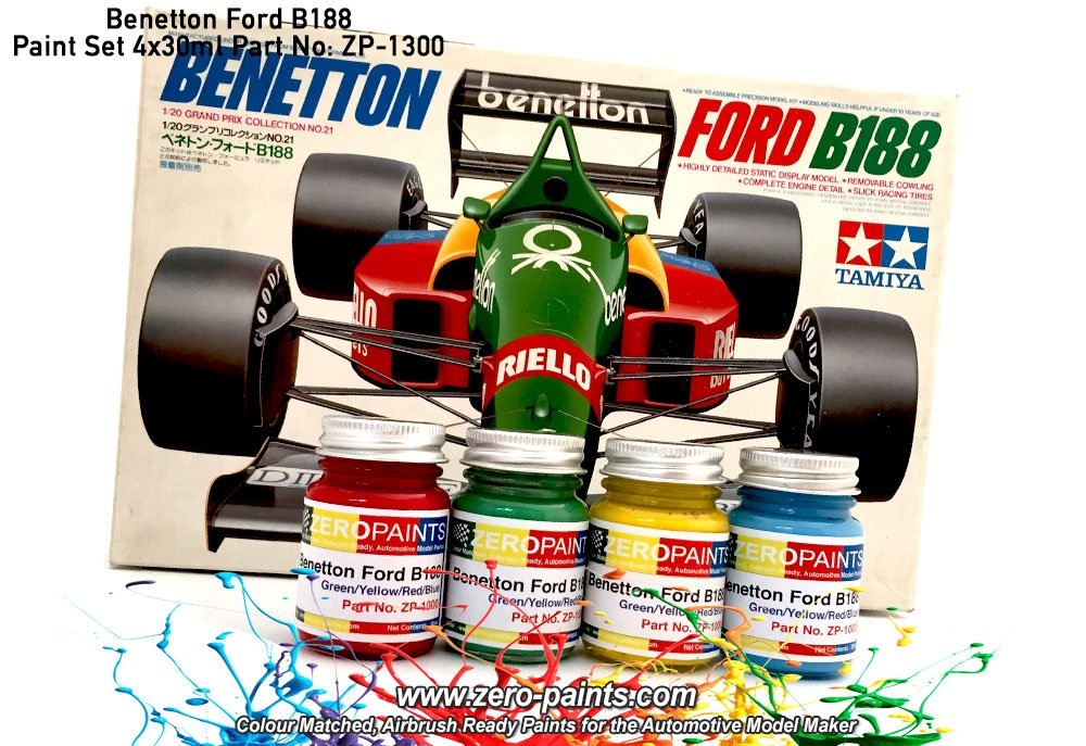 Zero Paints ZP-1300 Benetton Ford B188 Paint 4x30ml – zdjęcie 3