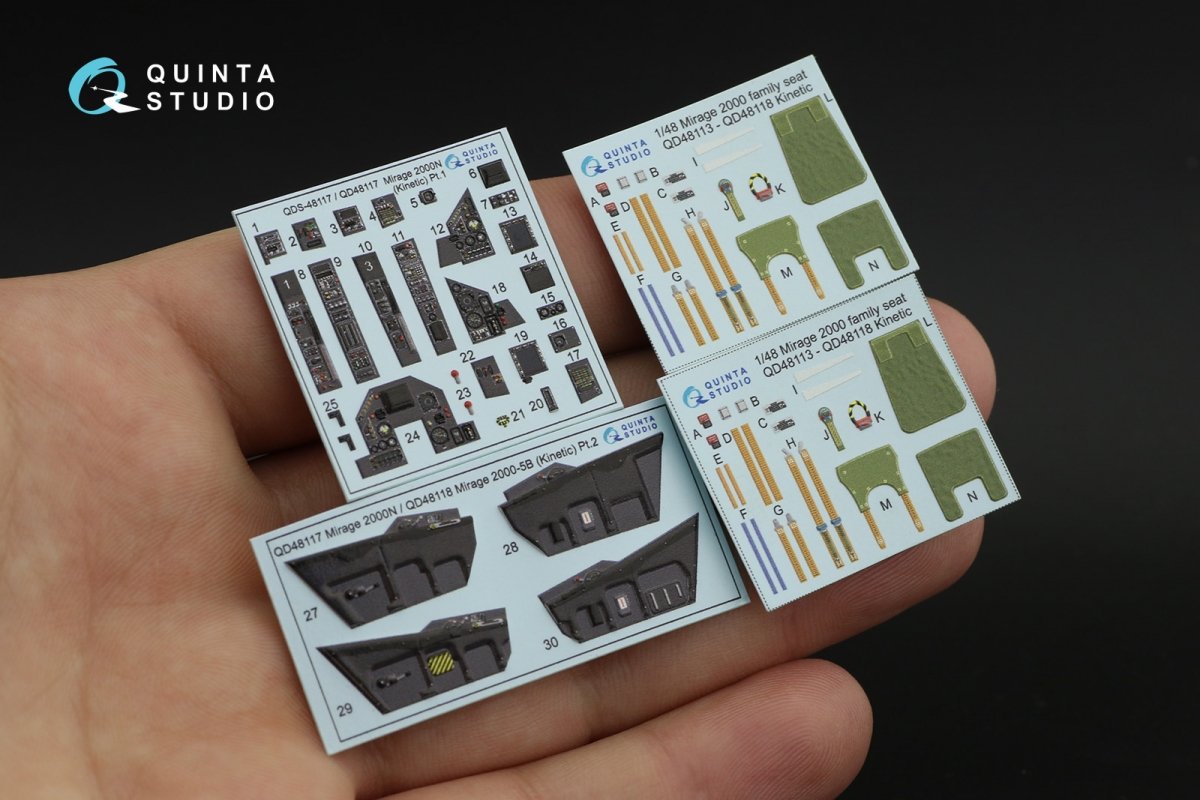 Quinta Studio QD48117 Mirage 2000N 3D-Printed &amp;amp; colored Interior on decal paper (Kinetic) 1/48 – image 15