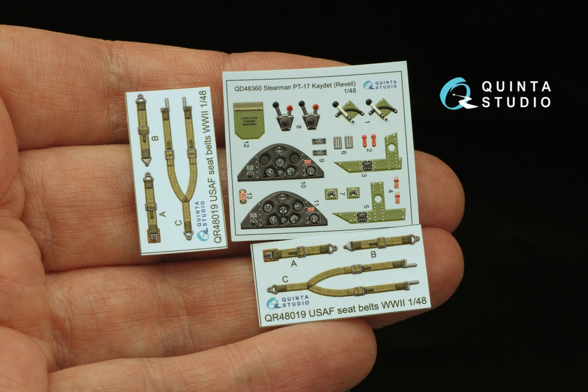Quinta Studio QD48360 Stearman Pt-17 Kaydet 3D-Printed &amp;amp; coloured Interior on decal paper (Revell) 1/48 – zdjęcie 4