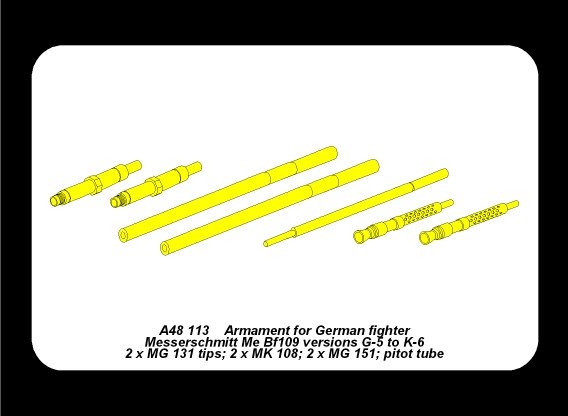 Aber A48113 Armament for German fighter Me 109G-5 to K-6 1/48 – zdjęcie 3