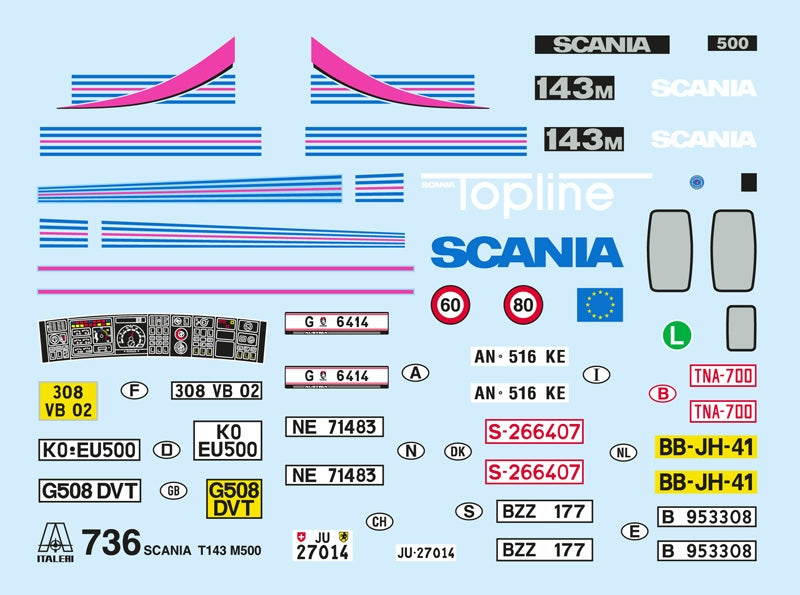 Italeri 0736 SCANIA T 143M 500 Topline 1/24 – zdjęcie 3
